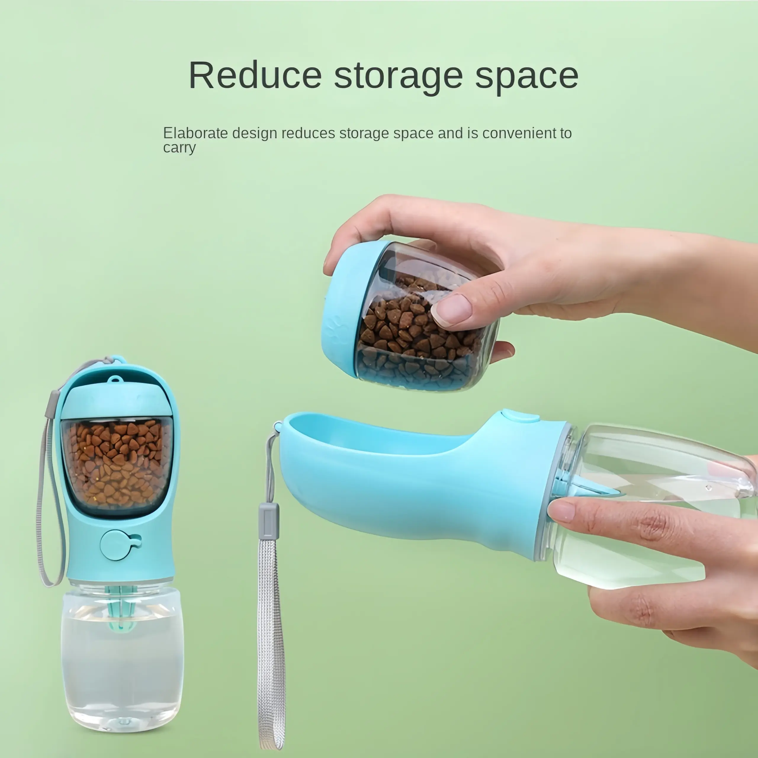 Portable Water Bottle with Treat Storage for Pets — view 4