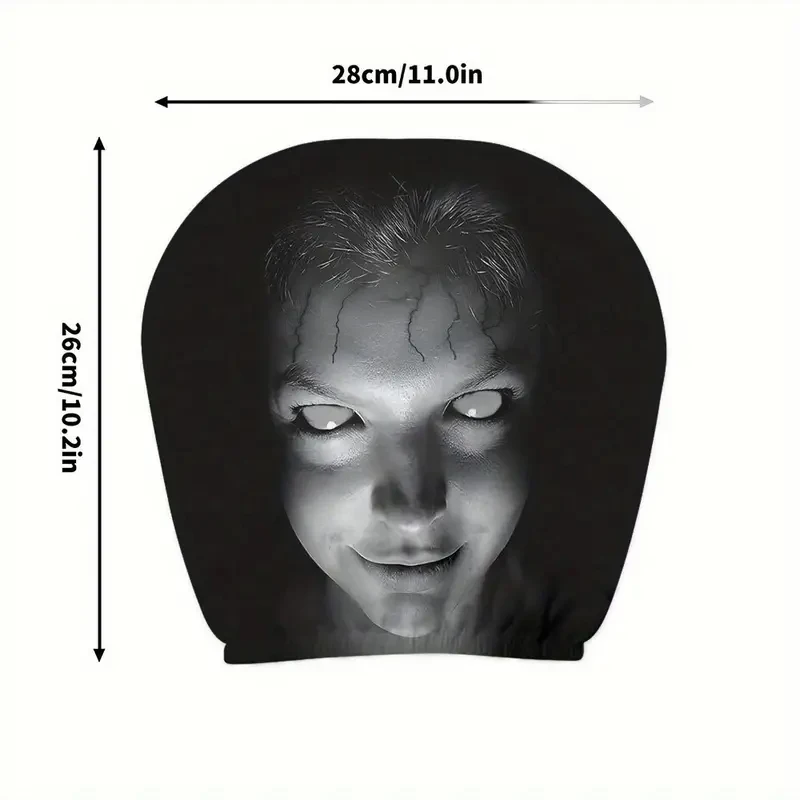 2Pcs Halloween Horror Face Print Universal Car Headrest Covers - Image 6