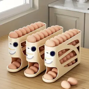 Rolling Egg Holder for Fridge – Holds 28 to 30 Eggs, 2.8 in Wide